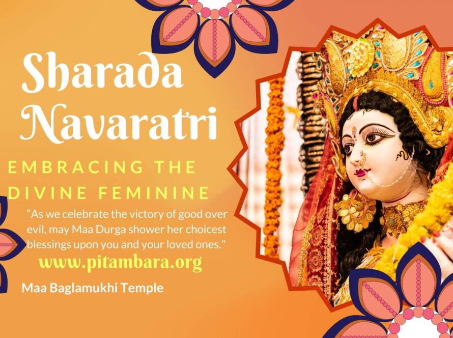 Baglamukhi Navratri Festival: Devotees engage in worship and celebration, immersed in the vibrant colors and spiritual ambiance of the occasion.