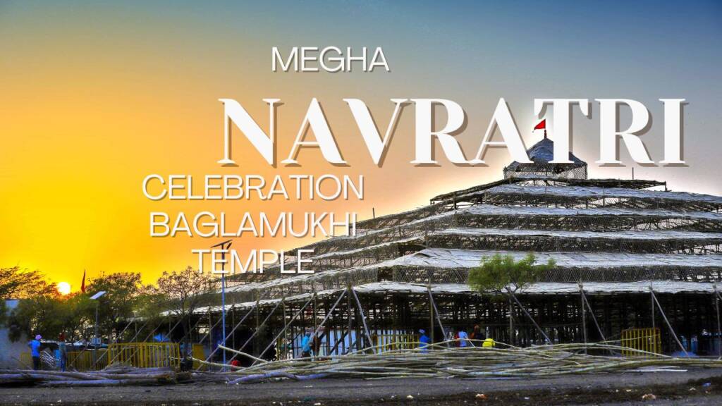 Megha Navaratri Celebration: Devotees gather in festive attire, participating in worship and festivities during the auspicious festival."